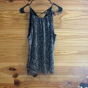 New York & Company Monochrome Paisley Top